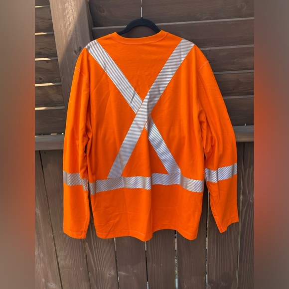 DRAGONWEAR FR Long Sleeve High Visibility Bright red Orange Shirt Men’s Size XL - Picture 4 of 4